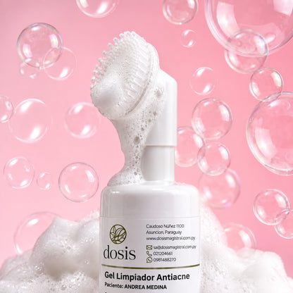 Gel Limpiador Antiacne cepillo con espuma