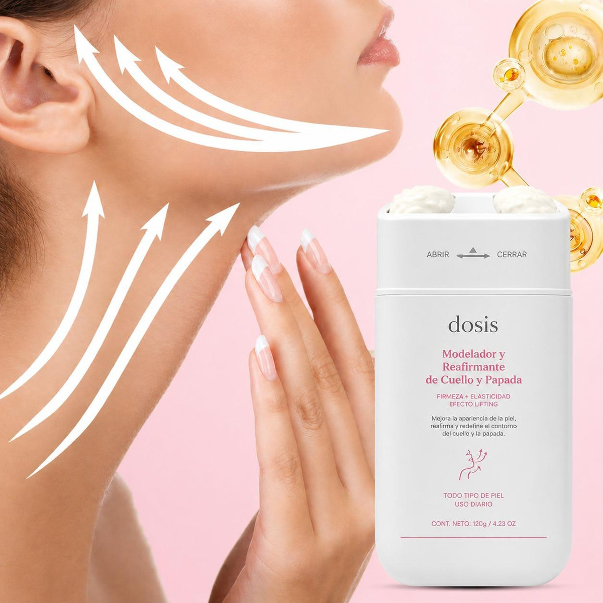 Crema Reafirmante Cuello y Papada Dosis Magistral con Masajeador 360°